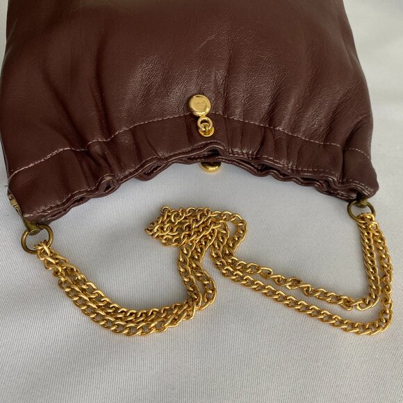 Ande Leather Deep Plum Vintage Handbag Clutch - Picture 9 of 13